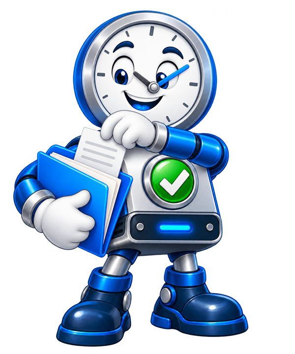 Backup O'Clock mascot adding selected files to a backup routine
